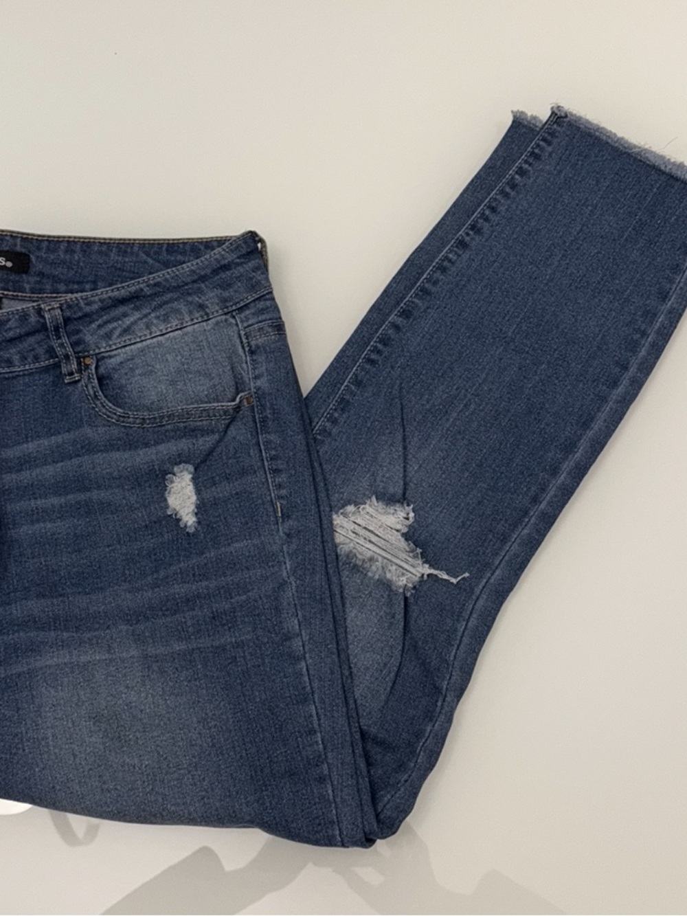 d. jeans Light Blue Denim Jeans with Contrast Stitching